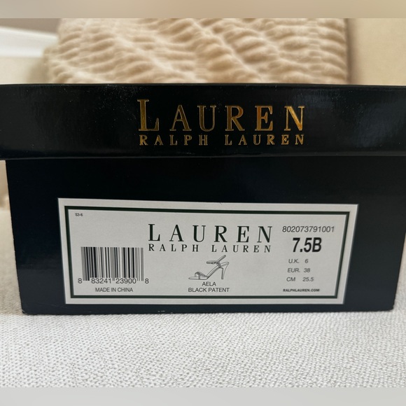 Lauren Ralph Lauren Black Patent Strappy Heels - Picture 8 of 8